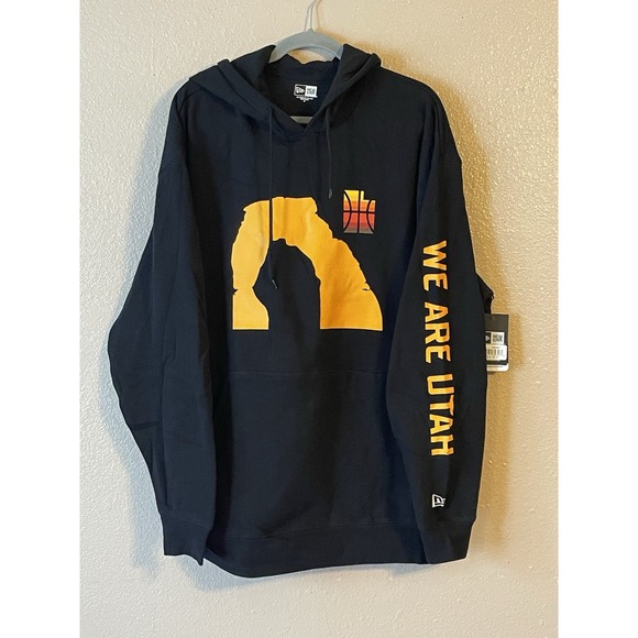 Men's 2XL NWT Utah Jazz New Era 2021/22 City Edition Pullover‎ Hoodie Black